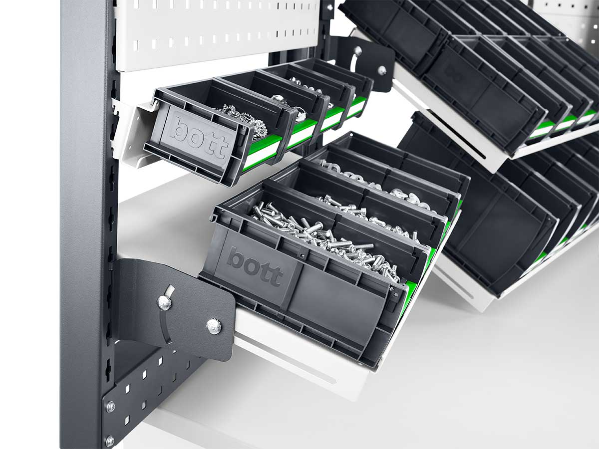 Boîtes pour petites pièces pour un rayonnage Kanban