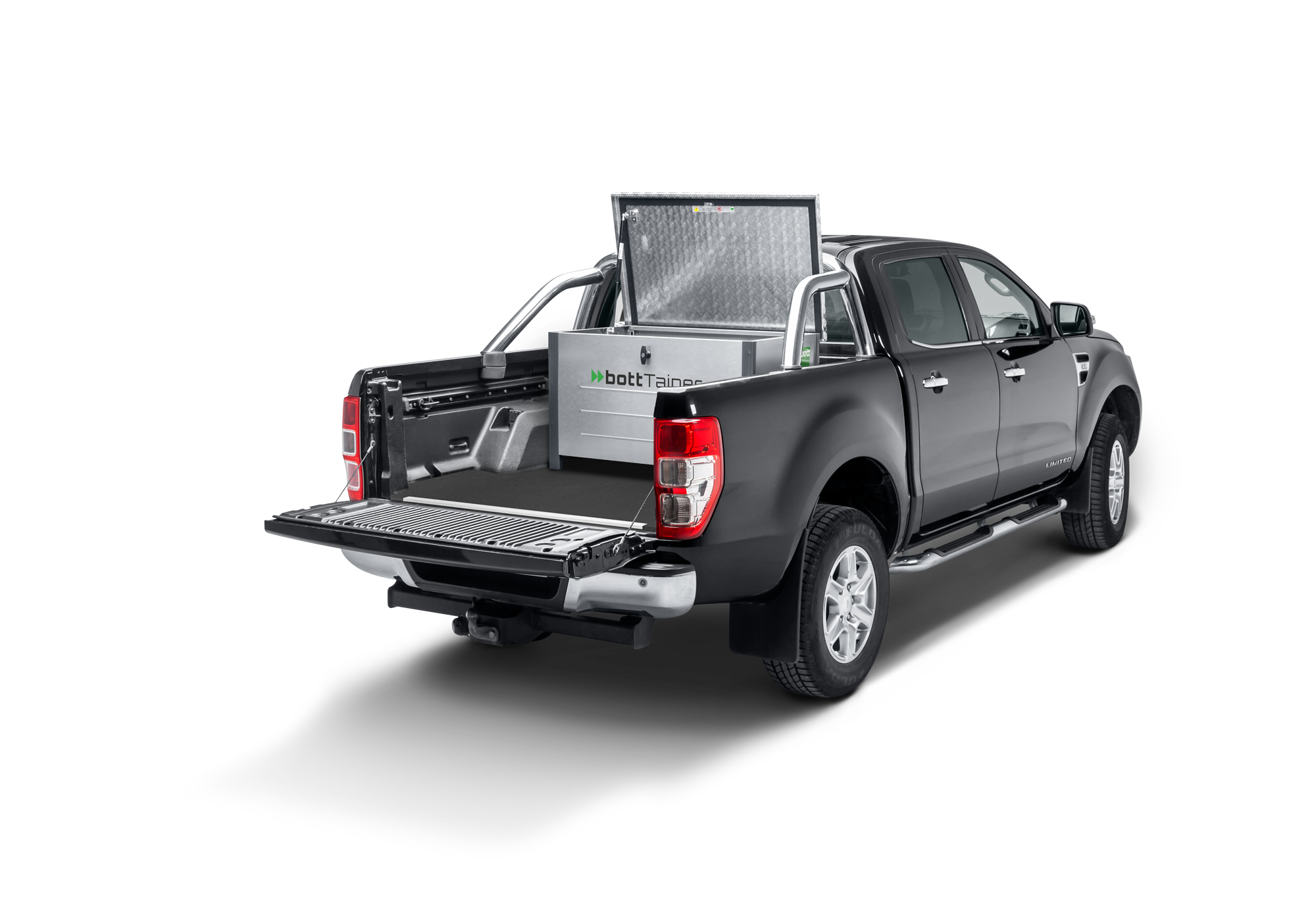 Aménagement de véhicule pour véhicules à plateau, exemple de conteneur pour Ford Ranger